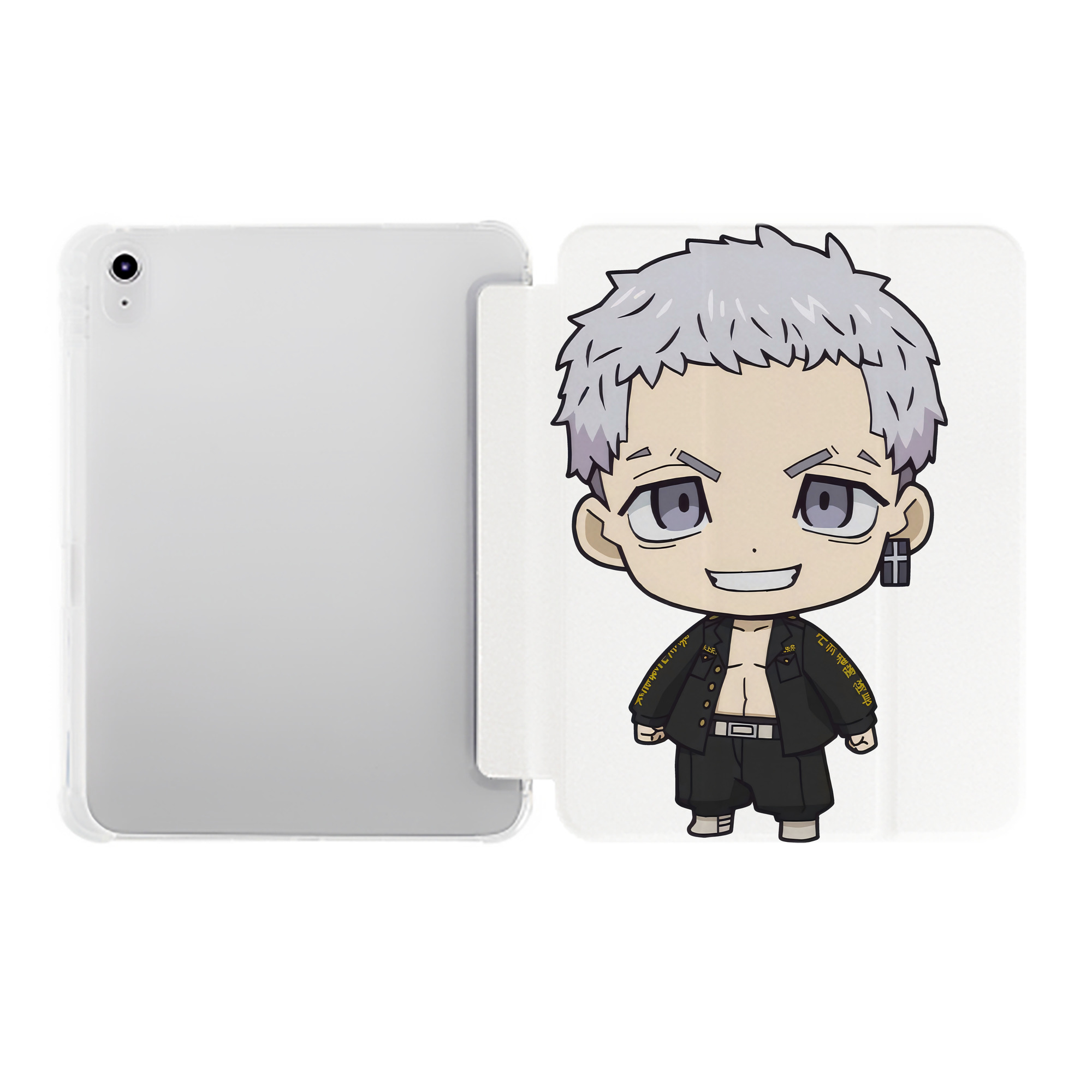 （画像用） 東京リベンジャーズ Tokyo Revengers IPad ケース ペン収納付き 三つ折りスタンド PUレザー×シリコン 対応機種9.5/10.5/10.9インチ